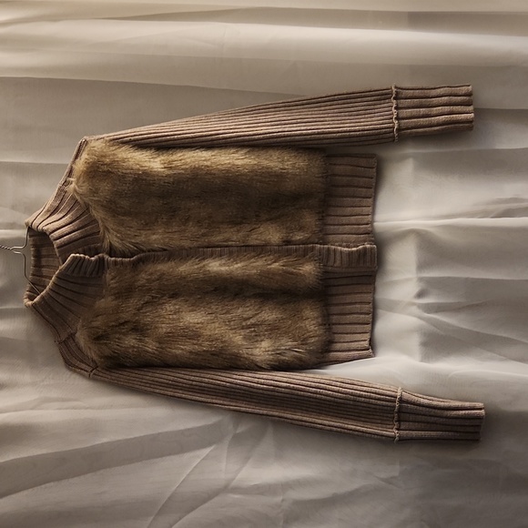 CLUB MONACO FUR CARDIGAN - Picture 1 of 9